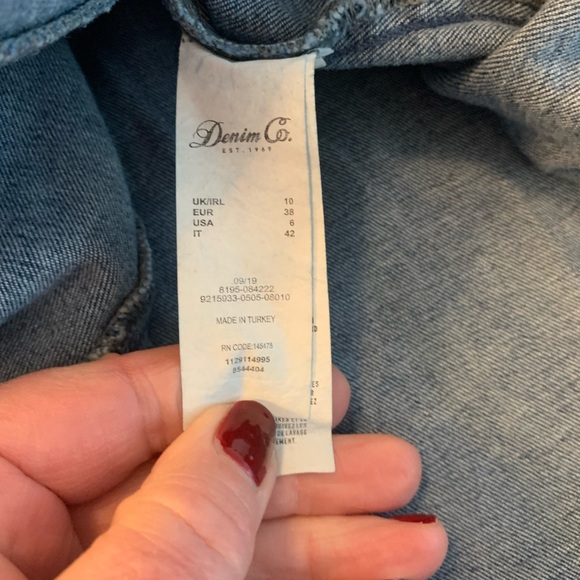 NWT Jean button down dress long sleeves Primark Sz 6 - Picture 13 of 13